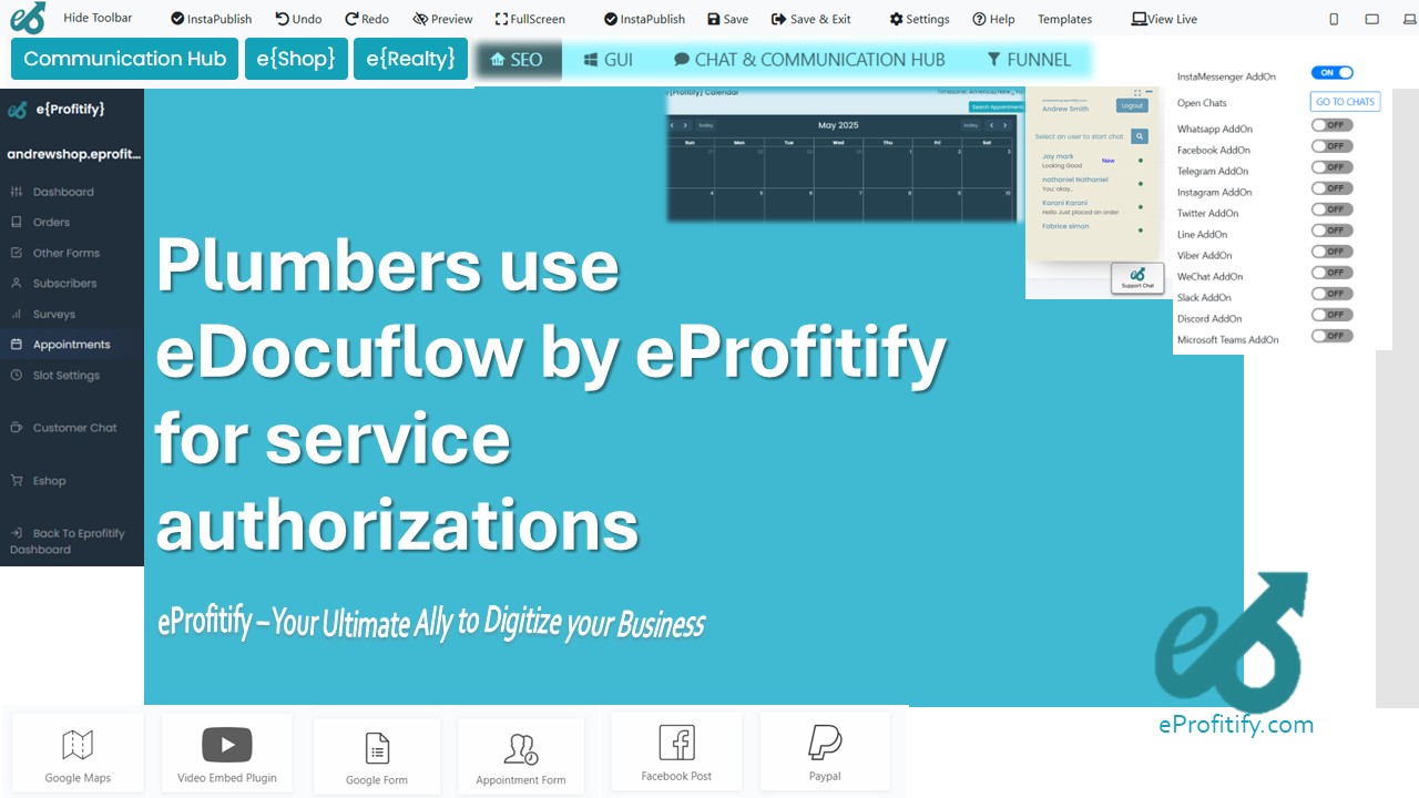 Plumbers use eDocuflow by eProfitify for service authorizations
